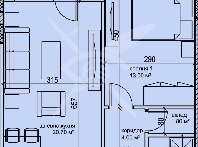 Двустаен апартамент в Пловдив, Кършияка - 63 кв.м за 1413 €/кв.м - Снимка #1