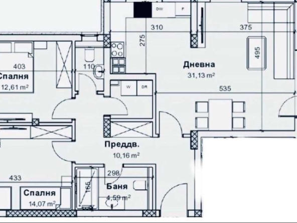 Тристаен апартамент в Пловдив, Остромила - 114 кв.м за 1202 €/кв.м - Снимка #1