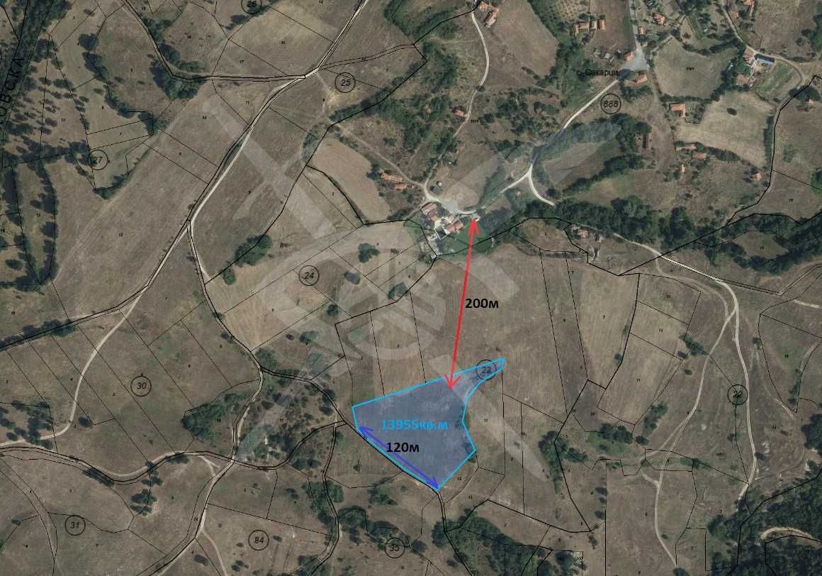 Парцел в с. Сакарци, Област Хасково - 13955 кв.м за 3 €/кв.м - Снимка #1