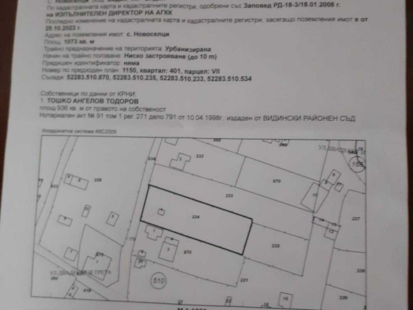 Парцел в Видин, Строител - 1000 кв.м за 6 €/кв.м - Снимка #1