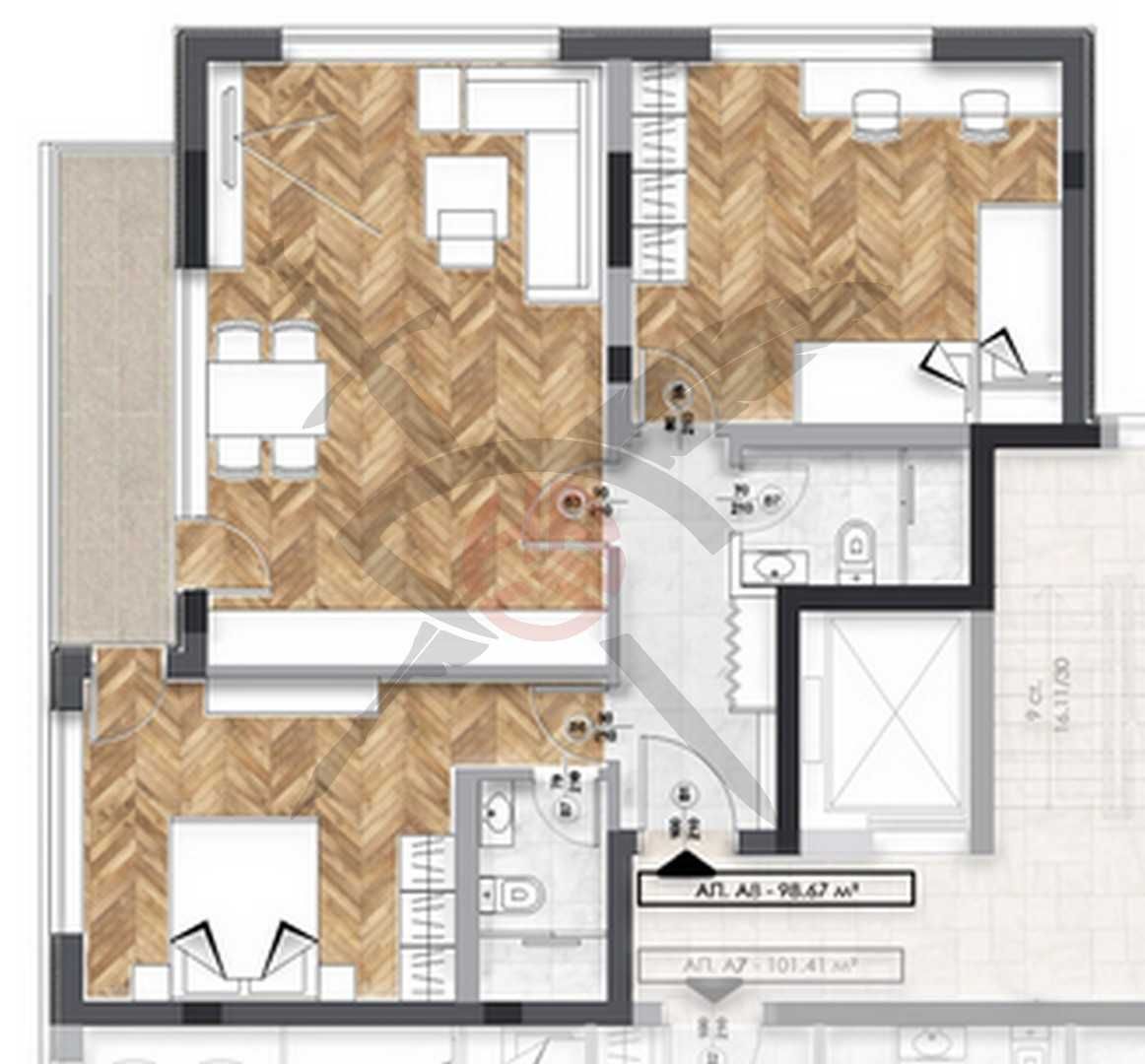 Тристаен апартамент в София, Люлин 6 - 115 кв.м за 1306 €/кв.м - Снимка #1
