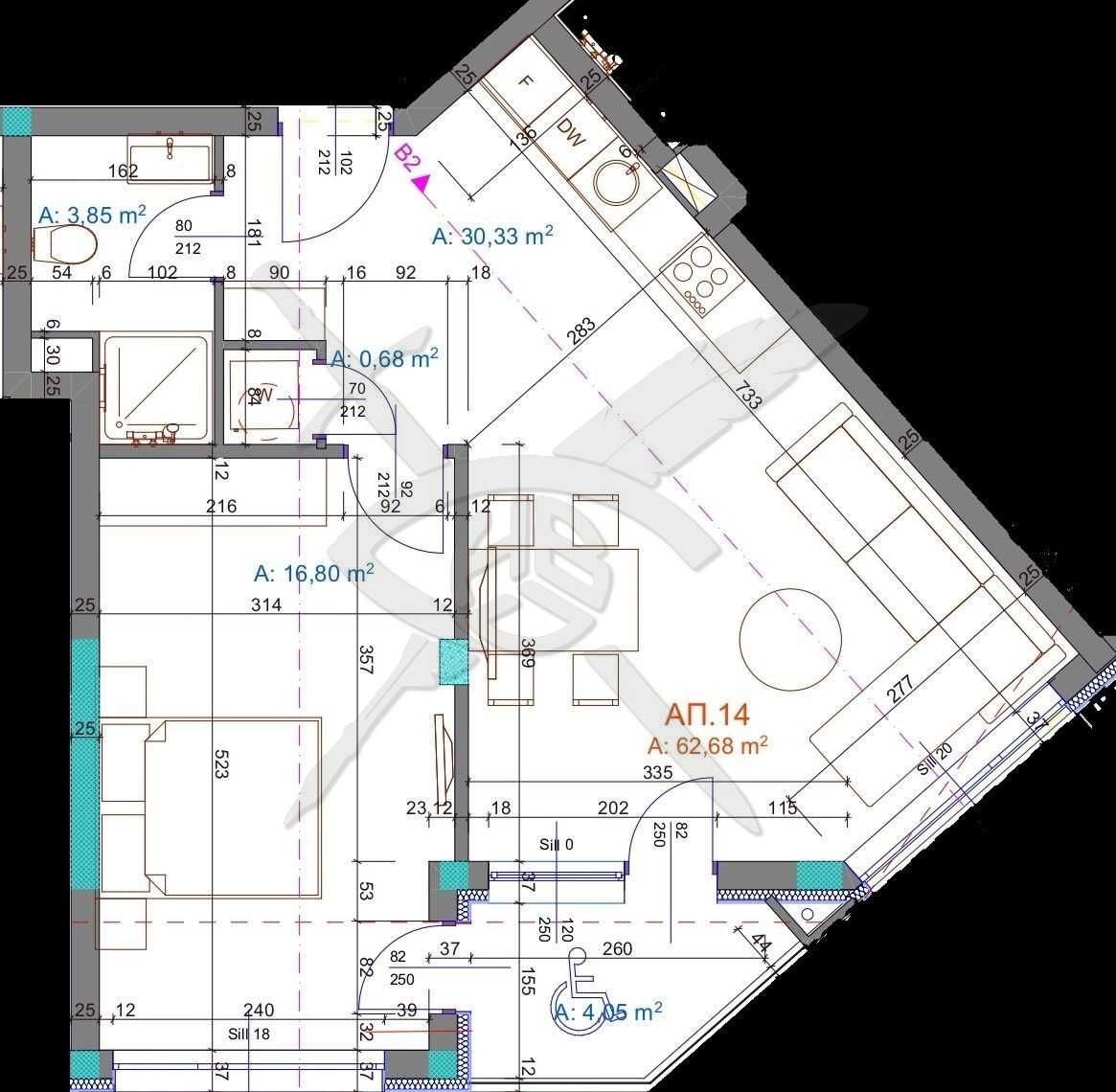 Двустаен апартамент в Бургас, Братя Миладинови - 73 кв.м за 1570 €/кв.м - Снимка #1