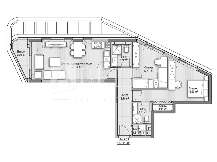 Тристаен апартамент в София, Витоша - 117 кв.м за 1842 €/кв.м - Снимка #1