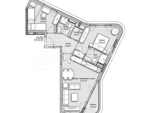 Тристаен апартамент в София, Витоша - 115 кв.м за 1850 €/кв.м - Снимка #1