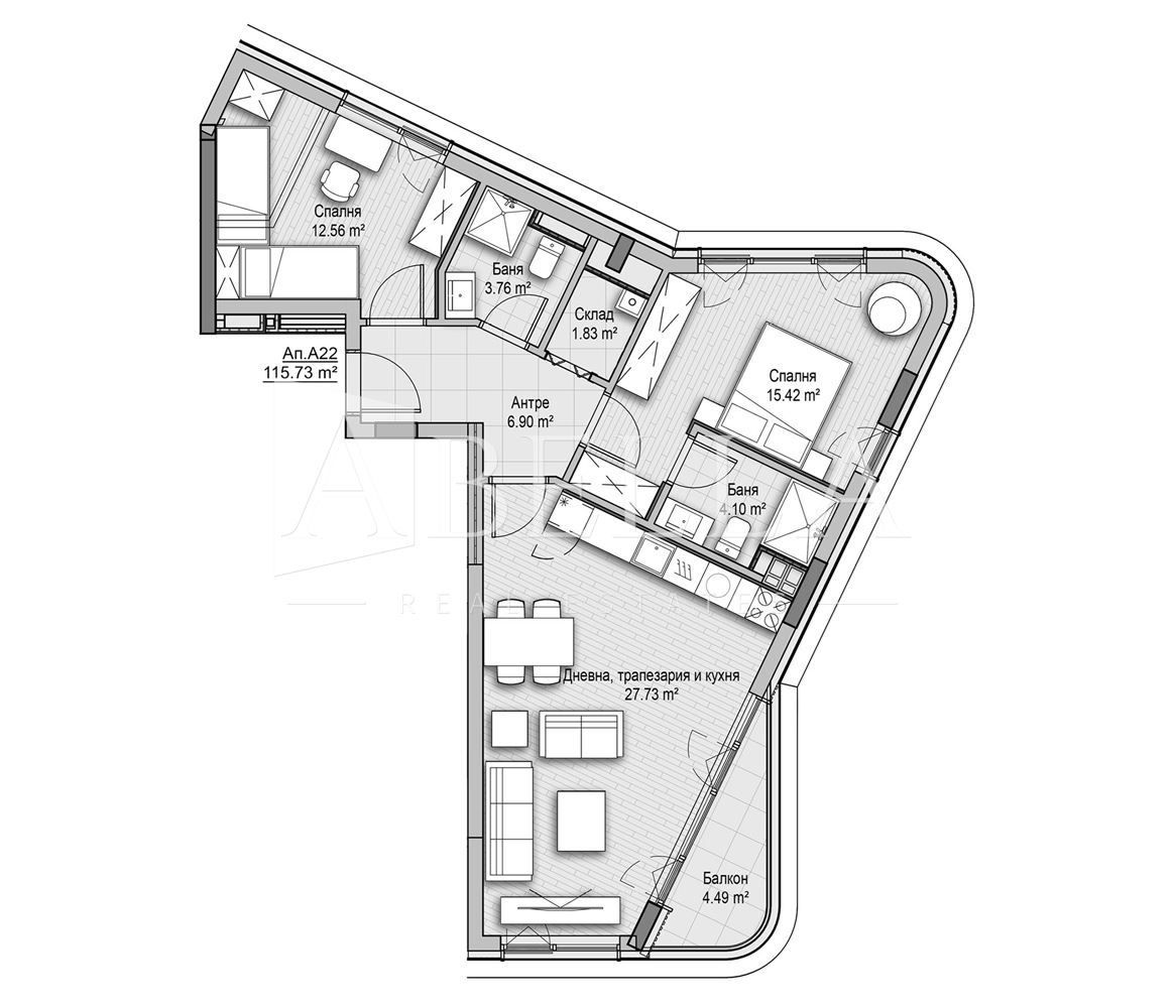 Тристаен апартамент в София, Витоша - 115 кв.м за 1850 €/кв.м - Снимка #1