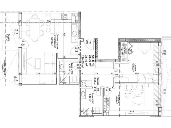 Тристаен апартамент в Пловдив, Христо Смирненски - 117 кв.м за 1418 €/кв.м - Снимка #1