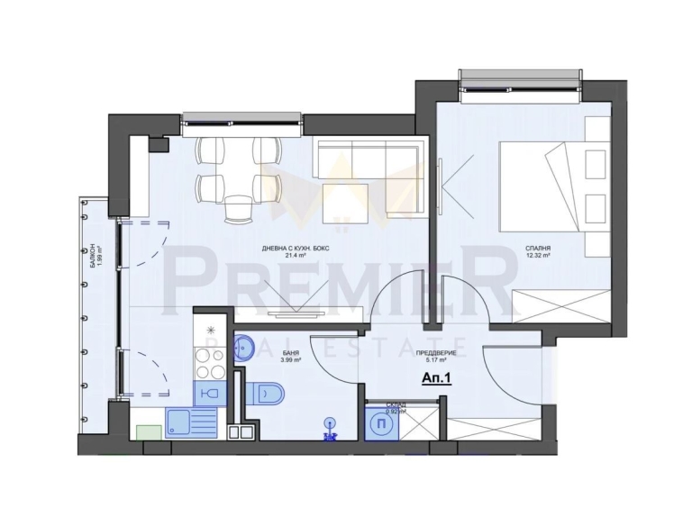 Двустаен апартамент в София, Кръстова вада - 66 кв.м за 3258 €/кв.м - Снимка #1