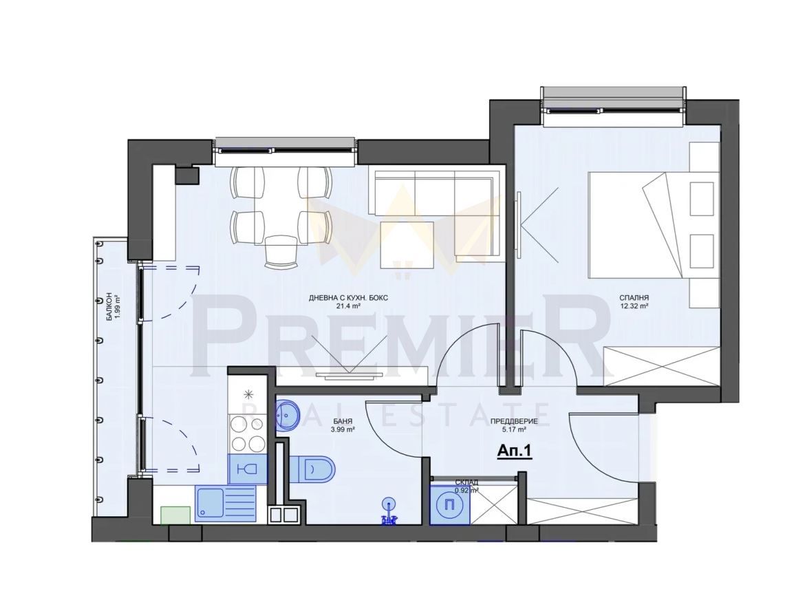 Двустаен апартамент в София, Кръстова вада - 66 кв.м за 3258 €/кв.м - Снимка #1
