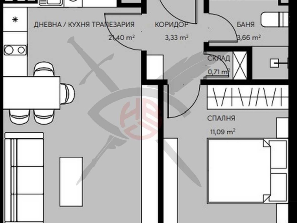Двустаен апартамент в София, Кръстова вада - 67 кв.м за 1307 €/кв.м - Снимка #1
