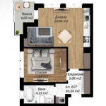 Двустаен апартамент в Пловдив, Прослав - 64 кв.м за 1115 €/кв.м - Снимка #1