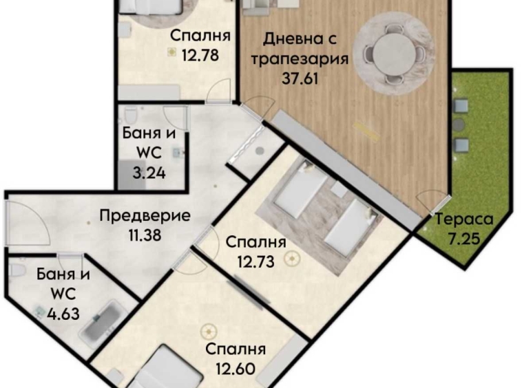 Четиристаен апартамент в Пловдив, Тракия - 139 кв.м за 1054 €/кв.м - Снимка #1