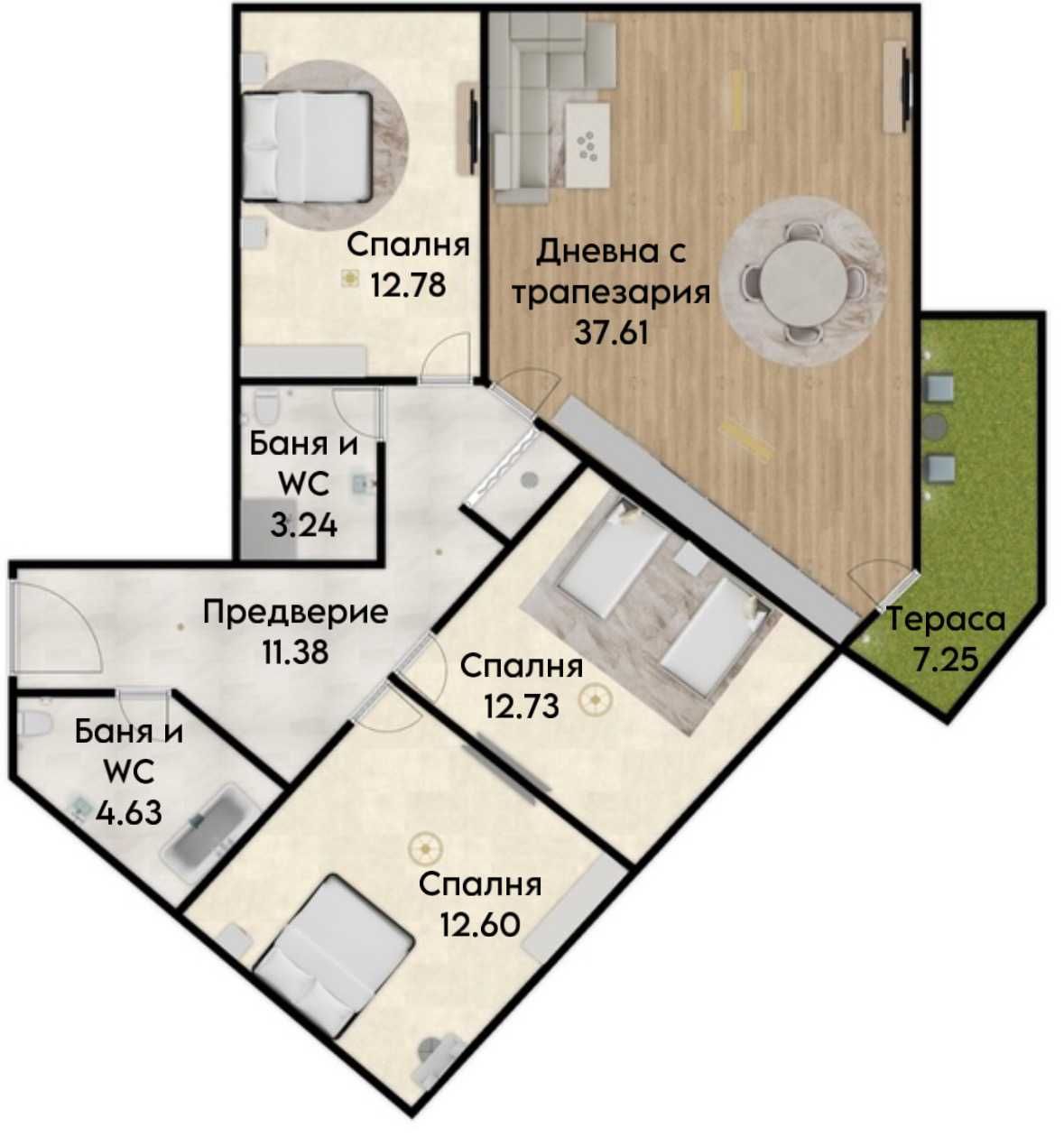 Четиристаен апартамент в Пловдив, Тракия - 139 кв.м за 1054 €/кв.м - Снимка #1