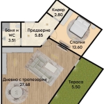 Двустаен апартамент в Пловдив, Тракия - 78 кв.м за 1052 €/кв.м - Снимка #1