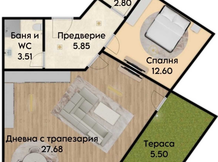 Двустаен апартамент в Пловдив, Тракия - 78 кв.м за 1052 €/кв.м - Снимка #1