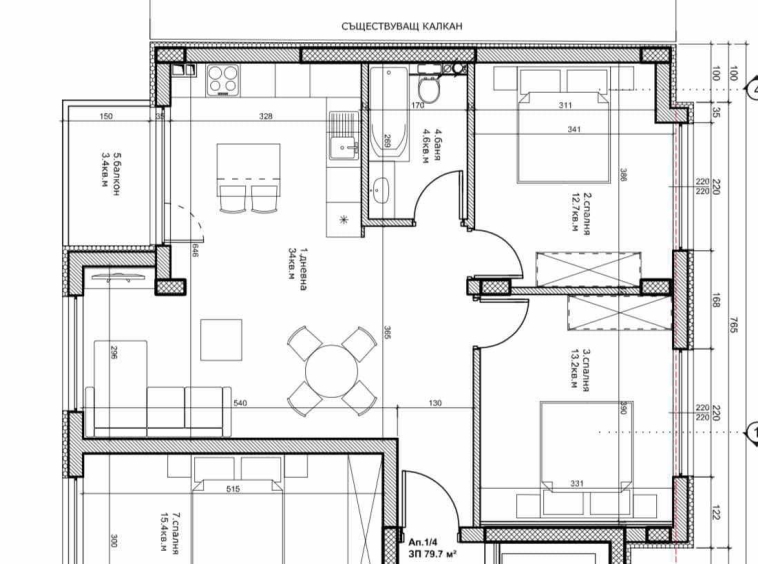 Тристаен апартамент в Пловдив, Кючук Париж - 84 кв.м за 1413 €/кв.м - Снимка #1