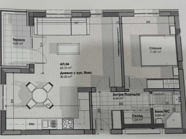 Двустаен апартамент в Айтос - 75 кв.м за 754 €/кв.м - Снимка #1