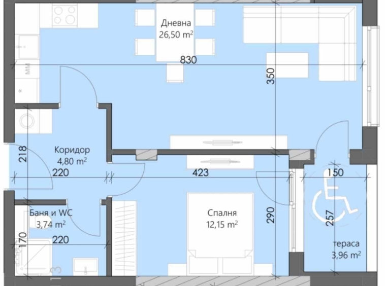 Двустаен апартамент в Пловдив, Кършияка - 70 кв.м за 1211 €/кв.м - Снимка #1