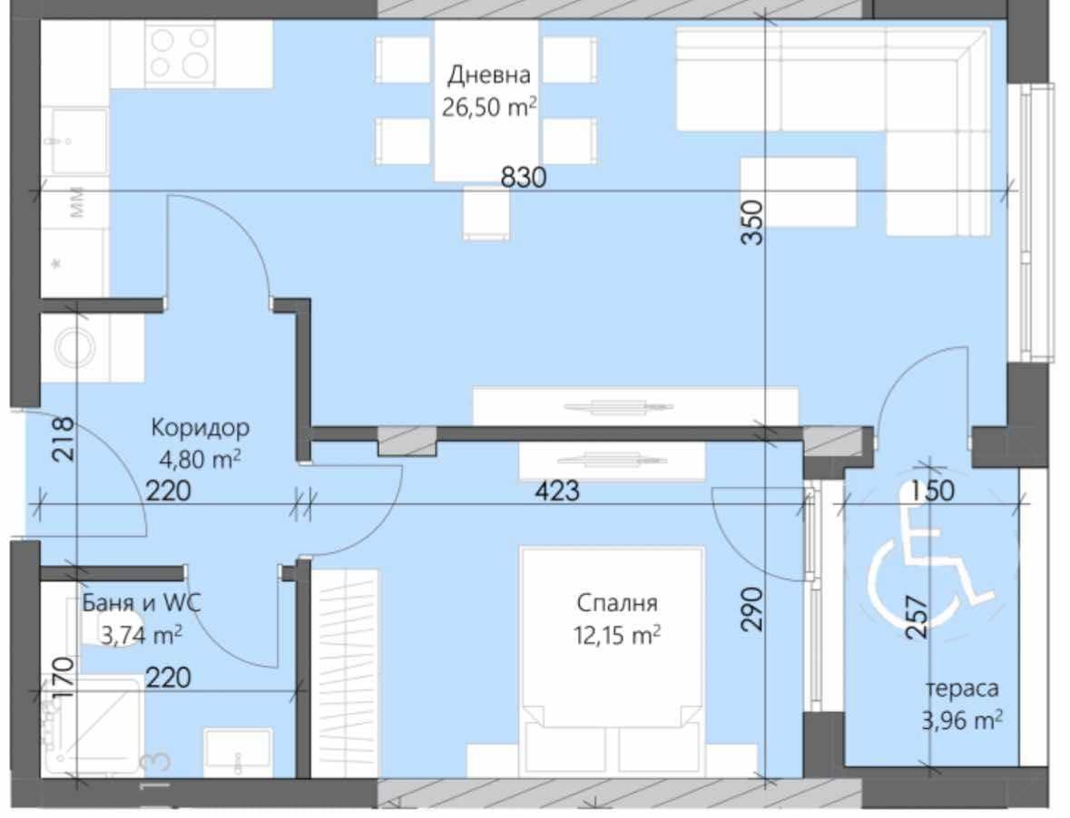 Двустаен апартамент в Пловдив, Кършияка - 70 кв.м за 1211 €/кв.м - Снимка #1