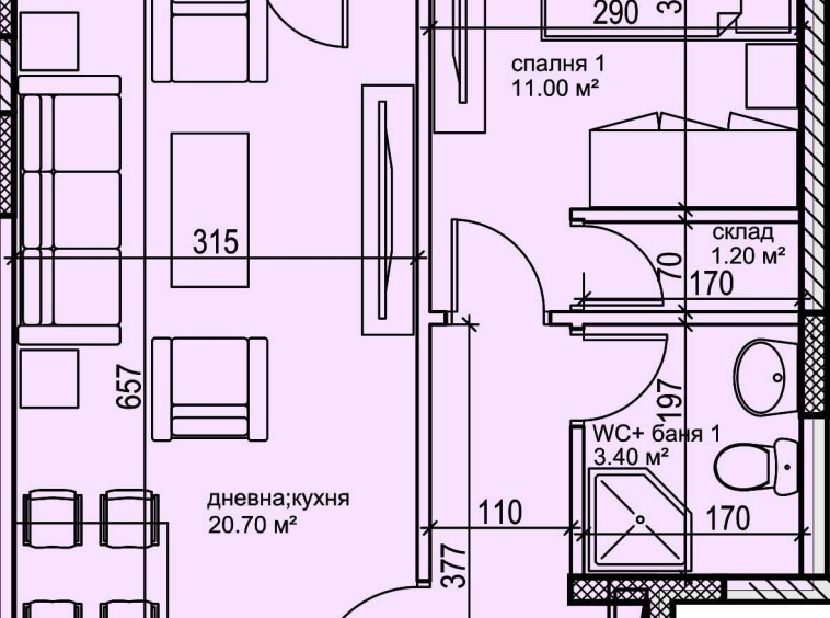 Двустаен апартамент в Пловдив, Кършияка - 62 кв.м за 1400 €/кв.м - Снимка #1