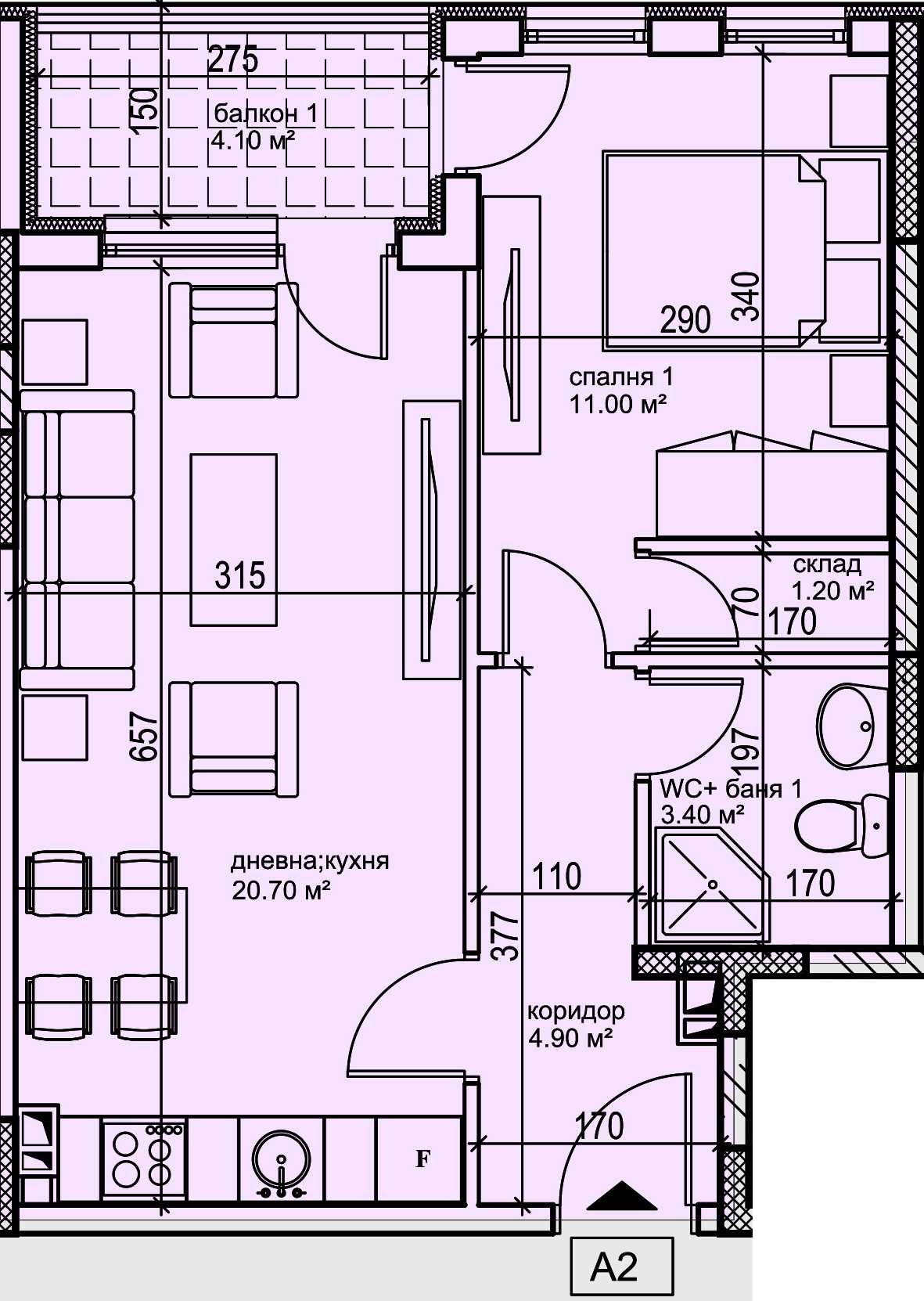Двустаен апартамент в Пловдив, Кършияка - 62 кв.м за 1400 €/кв.м - Снимка #1
