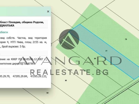 Парцел в с. Марково, Област Пловдив - 2155 кв.м за 52 €/кв.м - Снимка #1