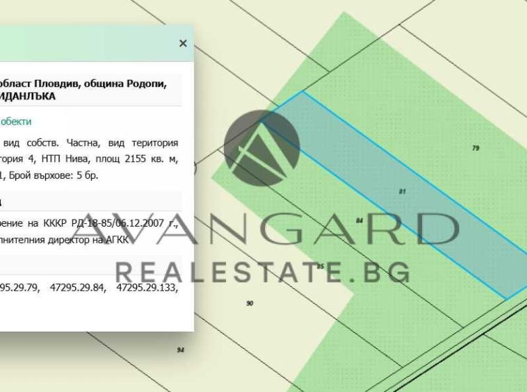 Парцел в с. Марково, Област Пловдив - 2155 кв.м за 52 €/кв.м - Снимка #1