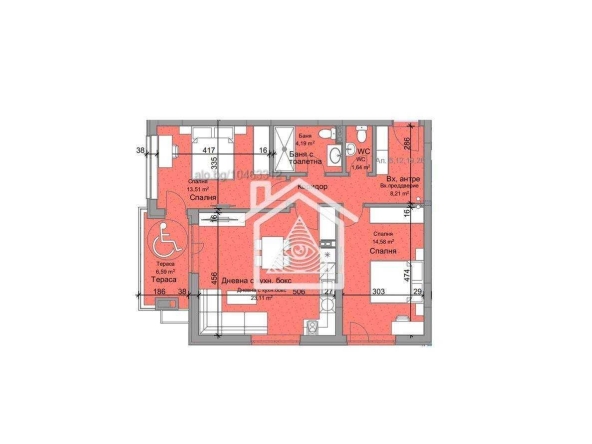 Тристаен апартамент в Пловдив, Остромила - 98 кв.м за 1378 €/кв.м - Снимка #1