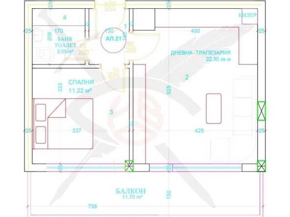 Двустаен апартамент в с. Левски, Област Варна - 57 кв.м за 1395 €/кв.м - Снимка #1