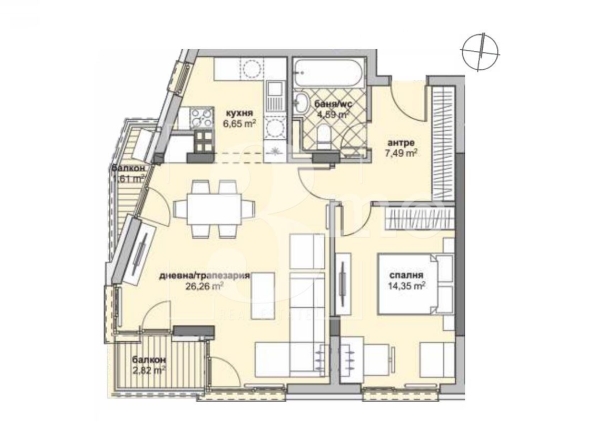 Двустаен апартамент в София, Люлин 6 - 91 кв.м за 1447 €/кв.м - Снимка #1