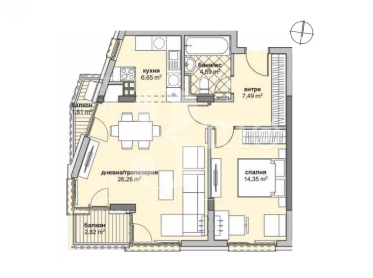 Двустаен апартамент в София, Люлин 6 - 91 кв.м за 1447 €/кв.м - Снимка #1