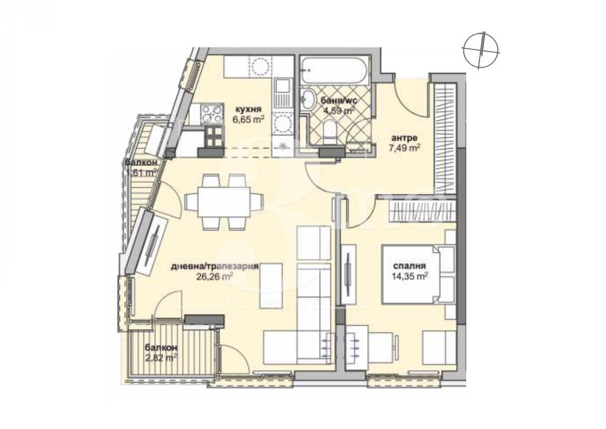 Двустаен апартамент в София, Люлин 6 - 91 кв.м за 1447 €/кв.м - Снимка #1