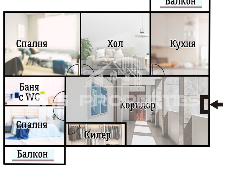 Тристаен апартамент в София, Разсадника - 106 кв.м за 1155 €/кв.м - Снимка #1