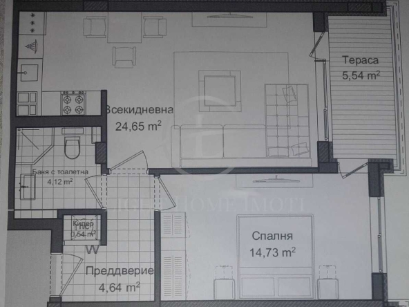 Двустаен апартамент в Пловдив, Гагарин - 77 кв.м за 1065 €/кв.м - Снимка #1
