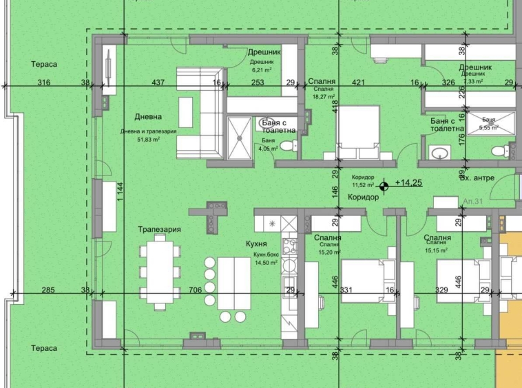 Многостаен апартамент в Пловдив, Остромила - 361 кв.м за 1192 €/кв.м - Снимка #1