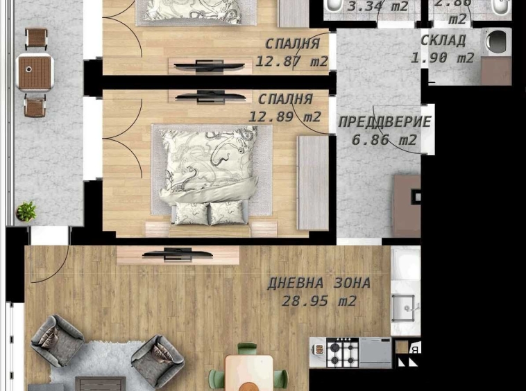 Тристаен апартамент в Пловдив, Беломорски - 103 кв.м за 612 €/кв.м - Снимка #1