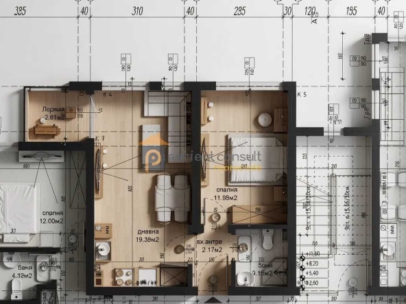 Двустаен апартамент в Пловдив, Христо Смирненски - 57 кв.м за 682 €/кв.м - Снимка #1