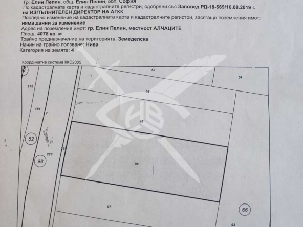 Парцел в Елин Пелин - 4078 кв.м за 11 €/кв.м - Снимка #1