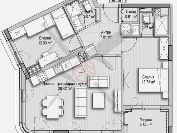 Тристаен апартамент в София, Хладилника - 107 кв.м за 2692 €/кв.м - Снимка #1