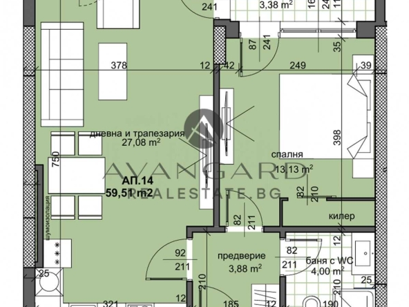 Двустаен апартамент в Пловдив, Тракия - 69 кв.м за 1103 €/кв.м - Снимка #1
