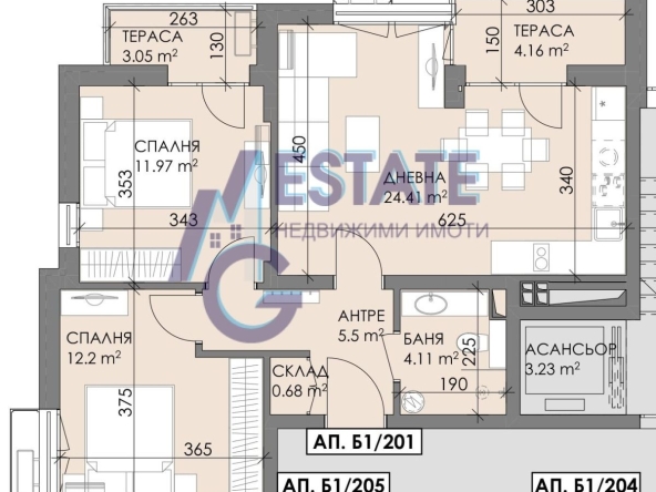Тристаен апартамент в Бургас, Меден рудник - зона В - 91 кв.м за 1154 €/кв.м - Снимка #1