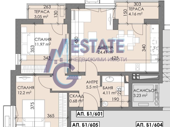 Тристаен апартамент в Бургас, Меден рудник - зона В - 91 кв.м за 589 €/кв.м - Снимка #1