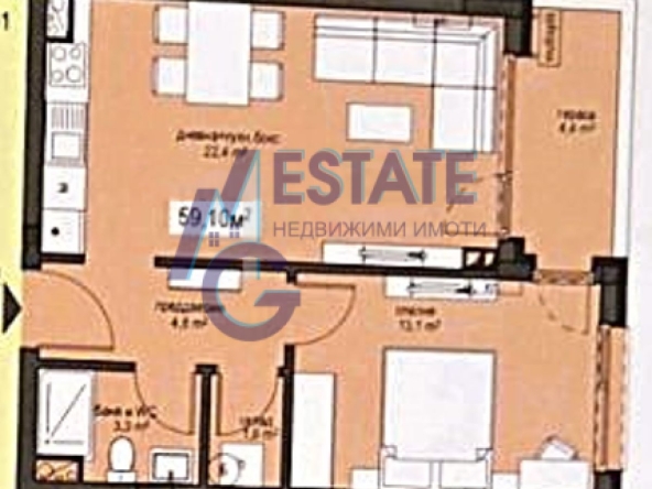 Двустаен апартамент в Бургас, Братя Миладинови - 69 кв.м за 903 €/кв.м - Снимка #1