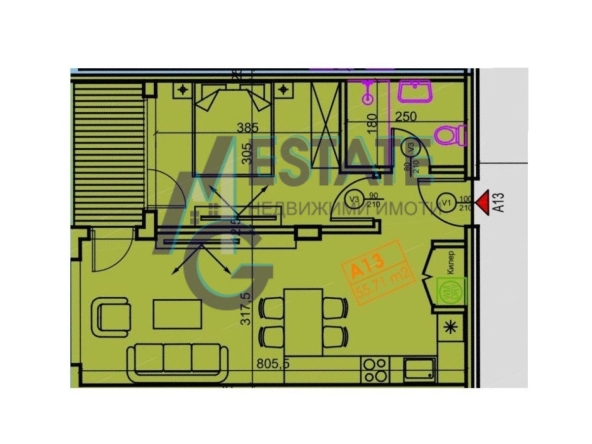 Двустаен апартамент в Царево - 62 кв.м за 1295 €/кв.м - Снимка #1