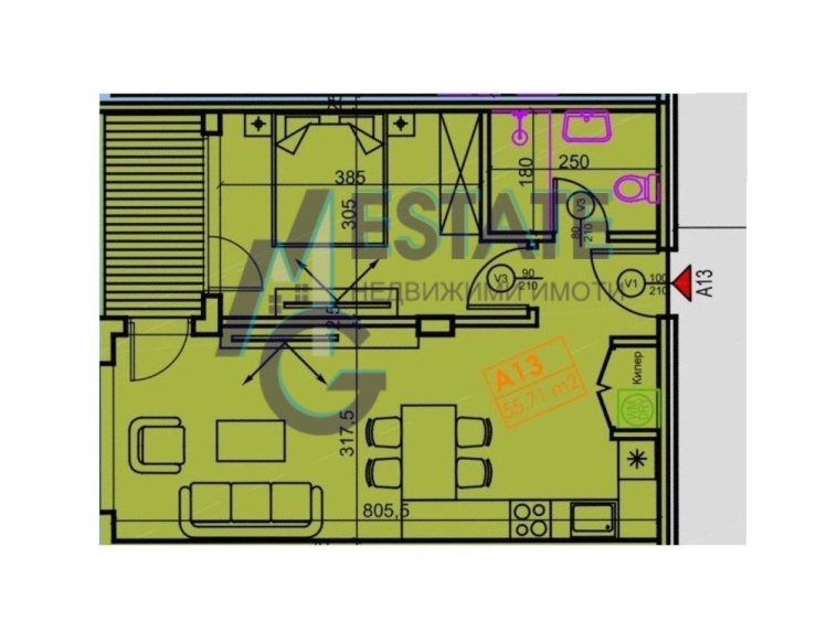 Двустаен апартамент в Царево - 62 кв.м за 1295 €/кв.м - Снимка #1