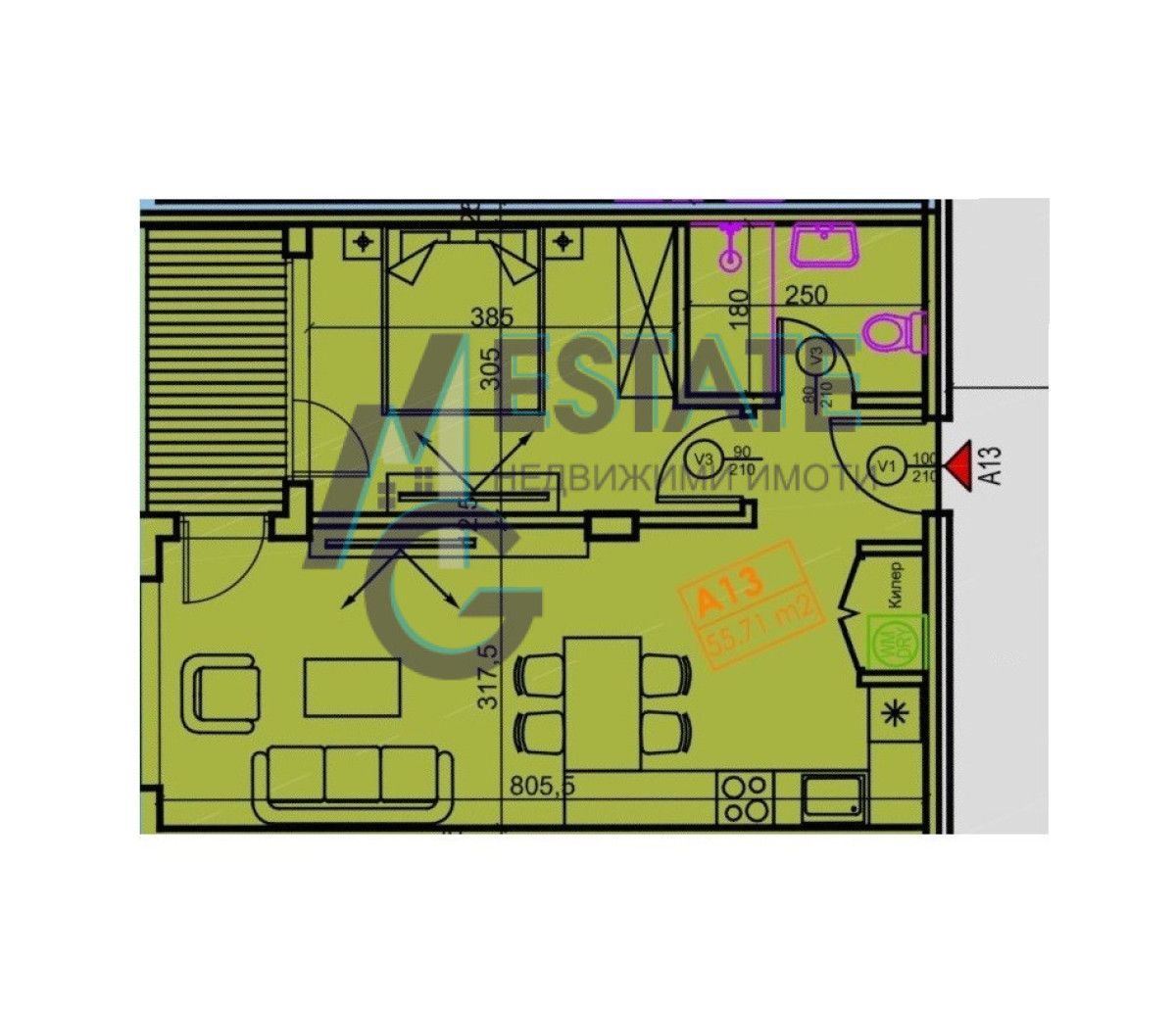 Двустаен апартамент в Царево - 62 кв.м за 1295 €/кв.м - Снимка #1