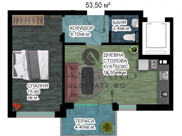 Двустаен апартамент в Пловдив, Христо Смирненски - 64 кв.м за 1226 €/кв.м - Снимка #1