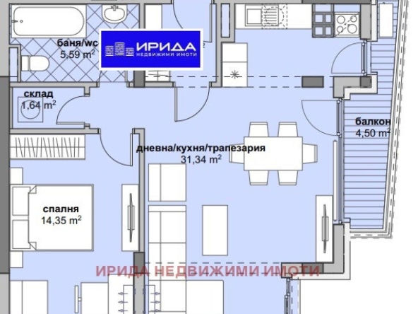 Двустаен апартамент в София, Люлин 6 - 87 кв.м за 1447 €/кв.м - Снимка #1