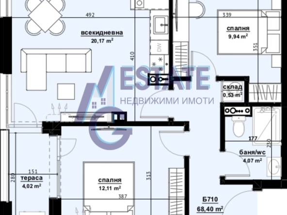 Тристаен апартамент в Бургас, Изгрев - 79 кв.м за 904 €/кв.м - Снимка #1
