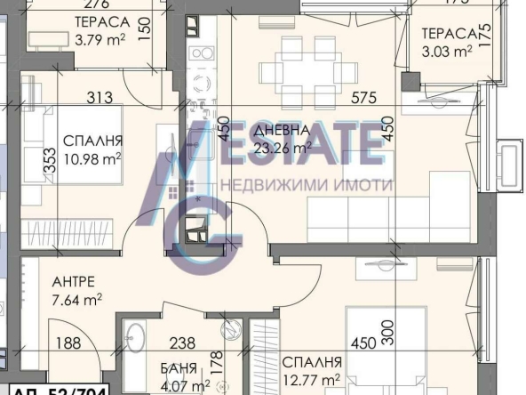 Тристаен апартамент в Бургас, Меден рудник - зона В - 95 кв.м за 558 €/кв.м - Снимка #1