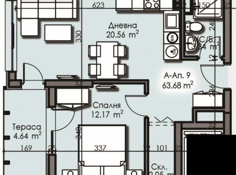 Двустаен апартамент в Бургас, Изгрев - 69 кв.м за 1154 €/кв.м - Снимка #1